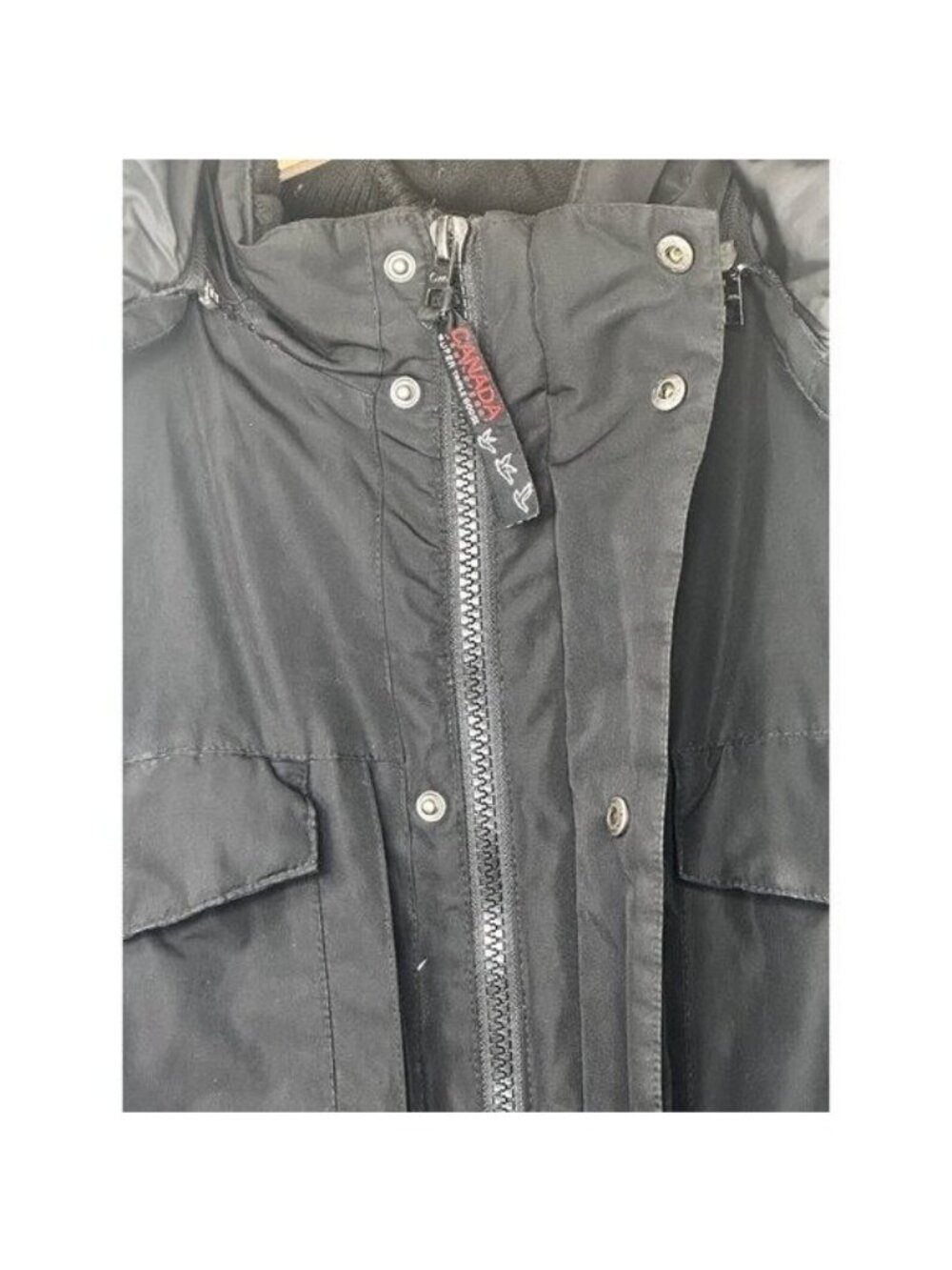 Canada Weather Gear Mens Down Parka Jacket Black Fur Hood Insulated Winter Sz L - Picture 9 of 15